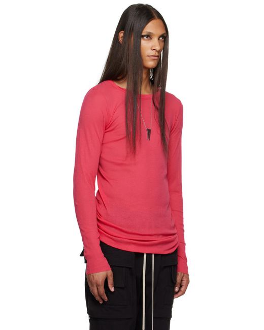 Rick Owens Red Ssense Exclusive Pink Kembra Pfahler Edition Long Sleeve T-shirt for men