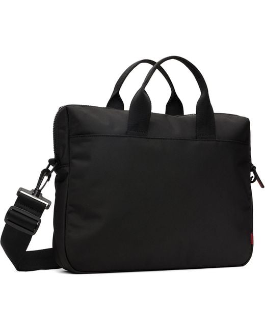 HUGO Black Multi-Pocket Document Briefcase for men