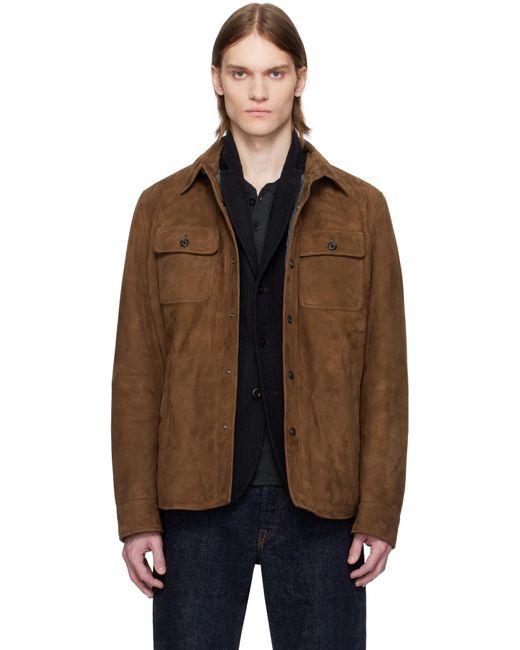 Ralph Lauren Black Gardner Suede Down Overshirt for men