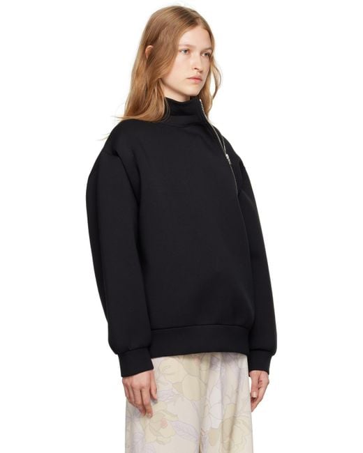 DRIES VAN NOTEN アシンメトリージッパースウェットシャツ　XS Dries Van Noten アシンメトリー ジッパー スウェットシャツ ブラック