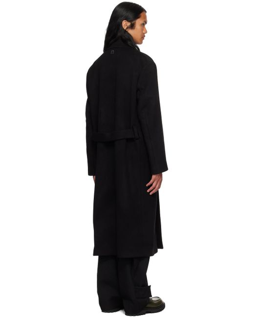 Wooyoungmi Black Belted Coat for men