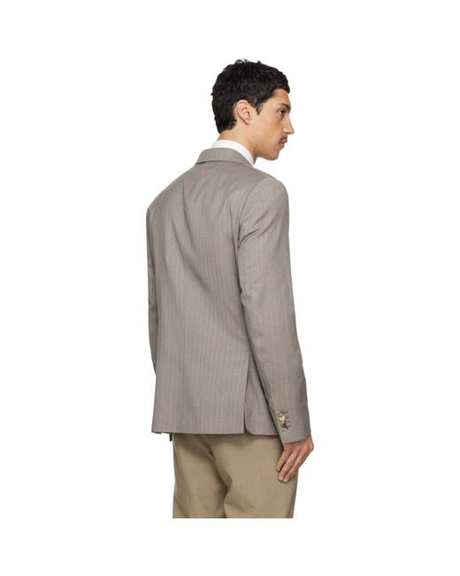 Paul Smith Multicolor Taupe Striped Blazer for men