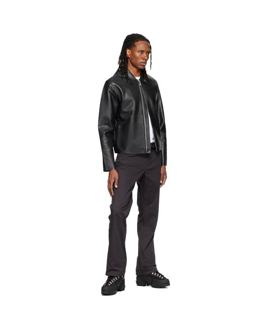 HELIOT EMIL Black Tremor Leather Jacket for men