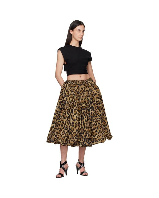 Alaïa Natural Taffeta A-Line Midi Skirt