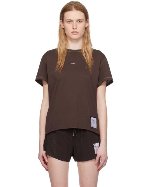 T-shirt d'escalade brun Satisfy en coloris Black