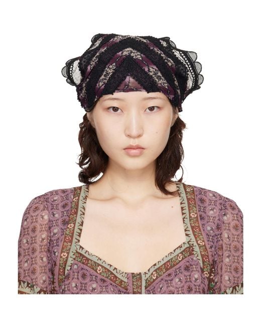 Anna Sui Multicolor Cameo Stripe Print Headscarf