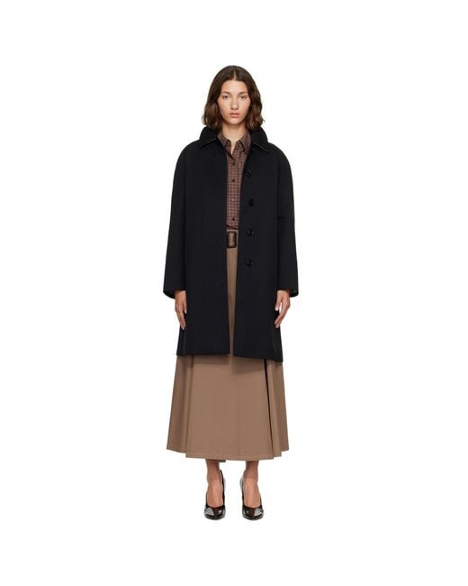 Burberry Black Cotton Gabardine Trench Coat