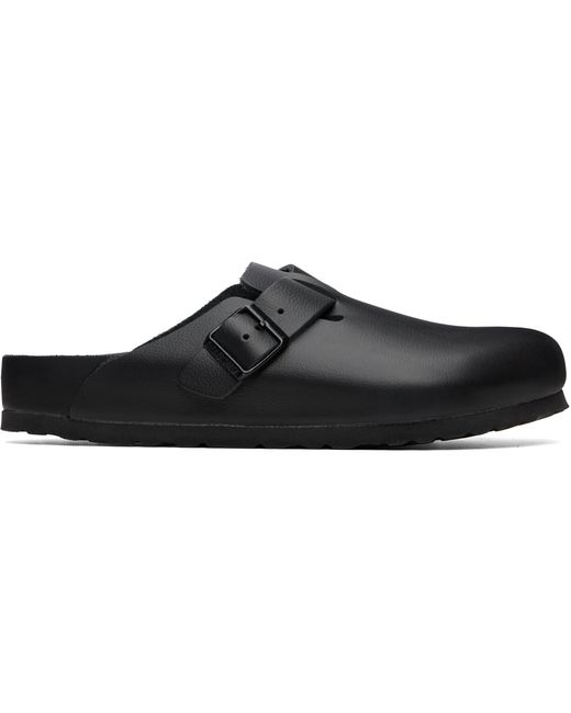 Birkenstock Black Regular Boston Leather Slip-On Loafers for men