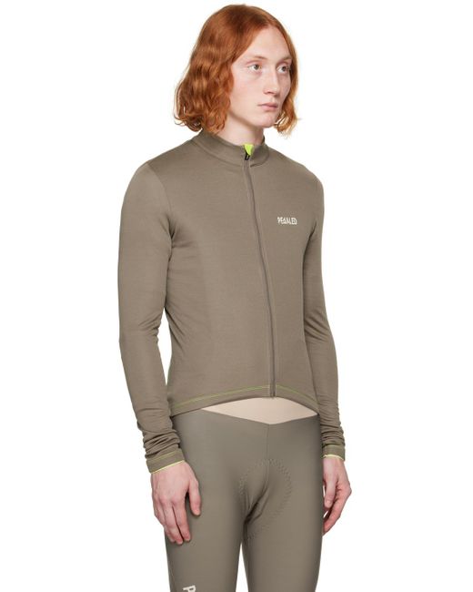 Pedaled Brown Cycling Long Sleeve T-shirt for men