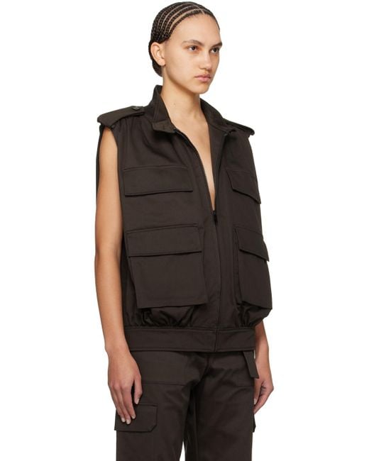 MSGM Black Brown Cargo Vest