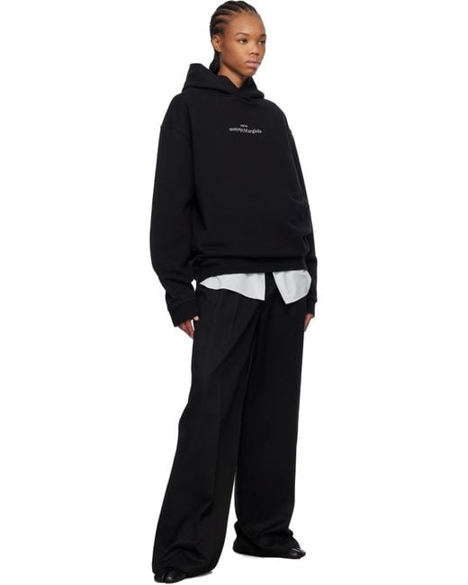 Maison Margiela Distorted Logo Hoodie in Black | Lyst