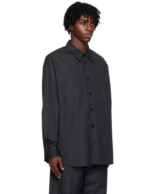 Lemaire Black Ssense Exclusive Navy Relaxed Shirt for men