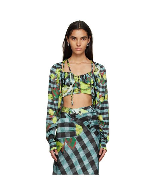 OTTOLINGER Black Lemon Gingham Blouse