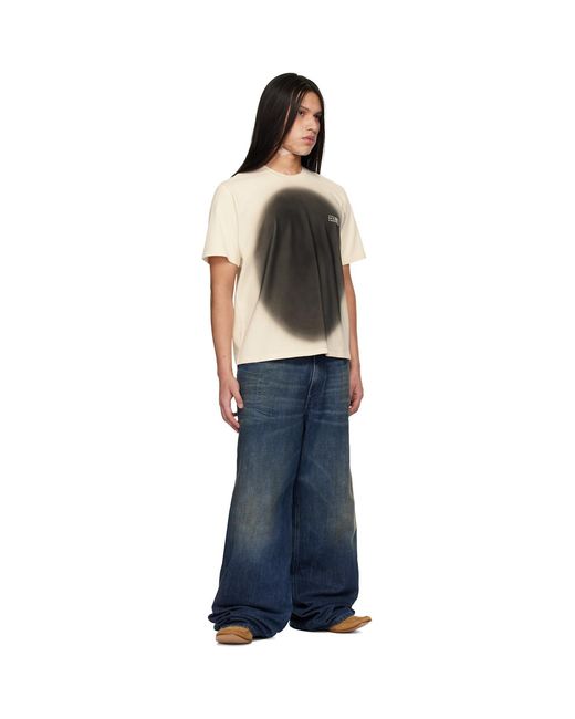 MM6 by Maison Margiela Black Off- Spray Print T-Shirt for men