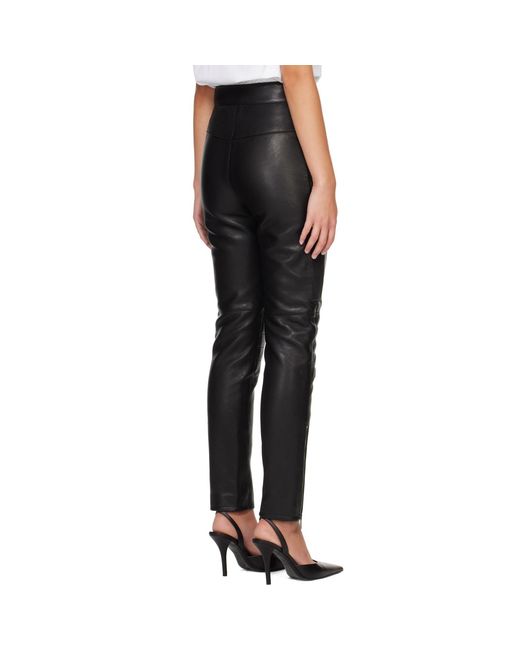 Balmain Black Biker Leather Trousers