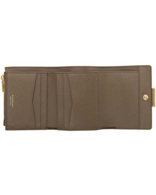 Givenchy Metallic Taupe 4g Trifold Wallet