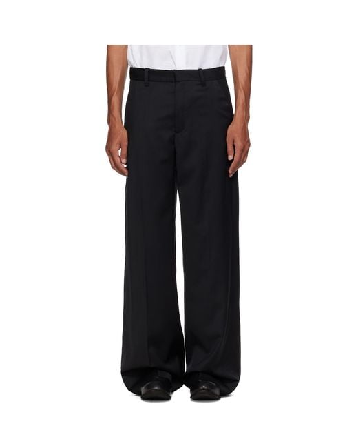 HELIOT EMIL Black Diapason Tailored Trousers for men