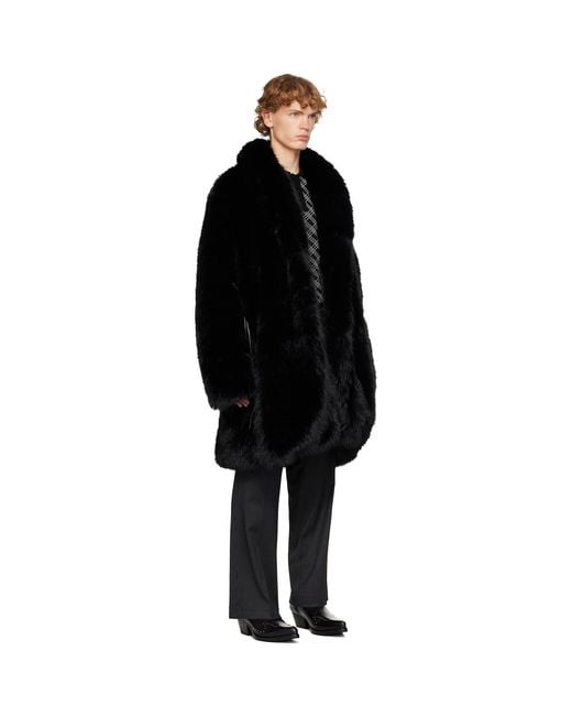 Ernest W. Baker Black Faux-Fur Coat for men