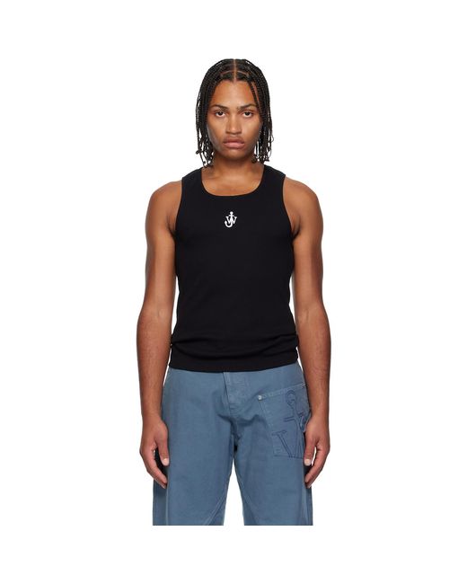 J.W. Anderson Black Anchor Embroidery Tank Top for men