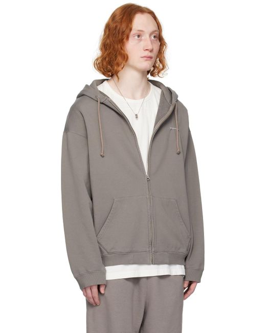 MM6 by Maison Martin Margiela Gray Taupe Safety Pin Hoodie for men
