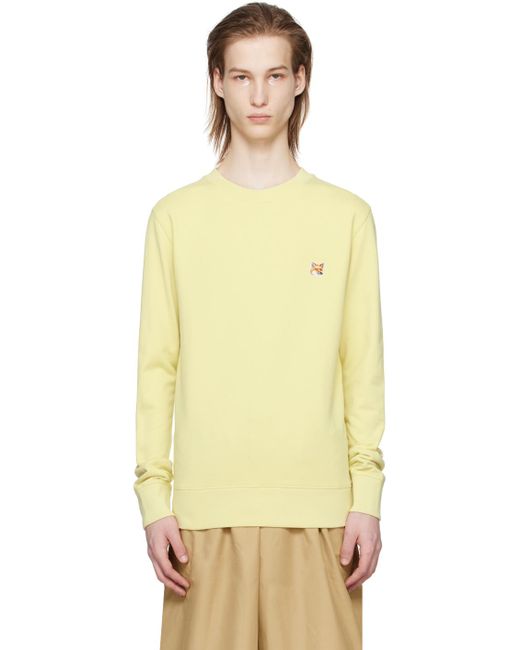 Maison Kitsuné Orange Yellow Bold Fox Head Sweatshirt for men