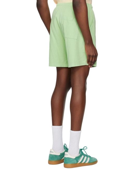 Sporty & Rich Green Usa Health Club Shorts for men