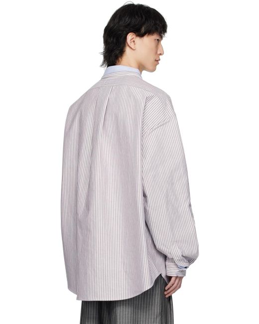 Hed Mayner White Layered Shirt for men