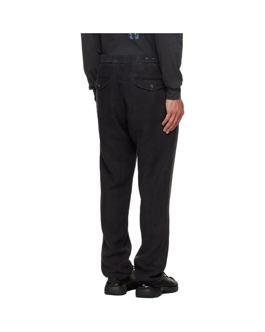 Citizens of Humanity Black Drawstring Deck Linen Trousers for men