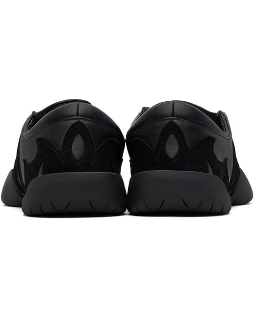 Y-3 Black Regu Leather Sneakers for men