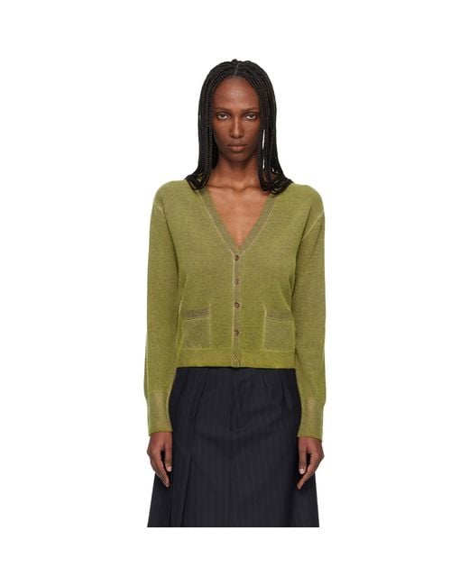 Maison Margiela Black Virgin Wool V Neck Cardigan
