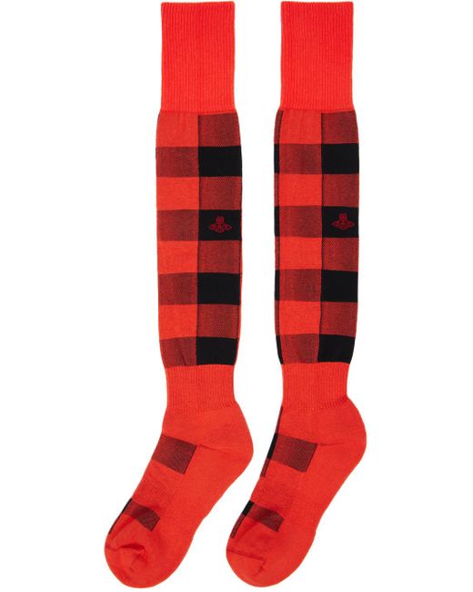 Chaussettes hauteur genou et noir Vivienne Westwood en coloris Red