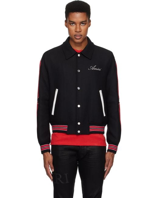 Amiri Black Bones Bomber Jacket for men