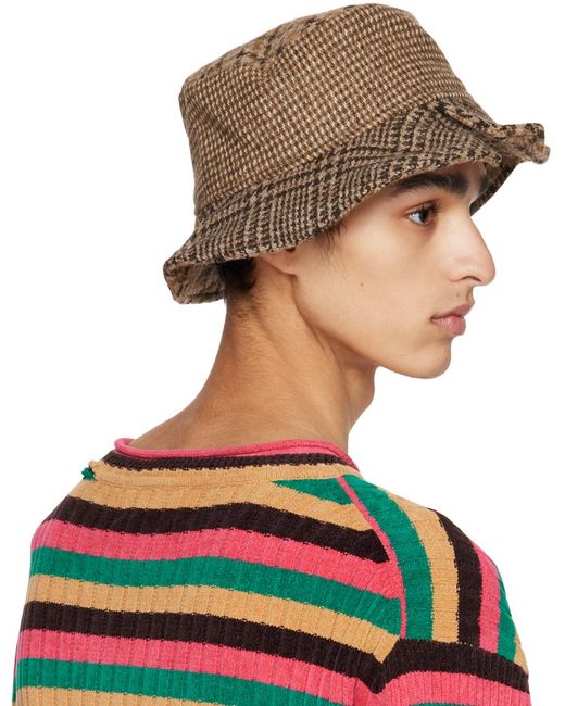 BETHANY WILLIAMS Green Houndstooth Hat for men