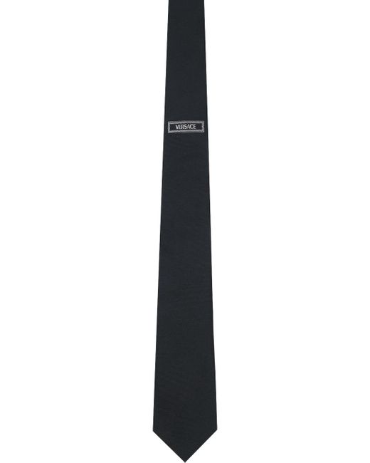 Versace Black 90s Vintage Logo Tie for men