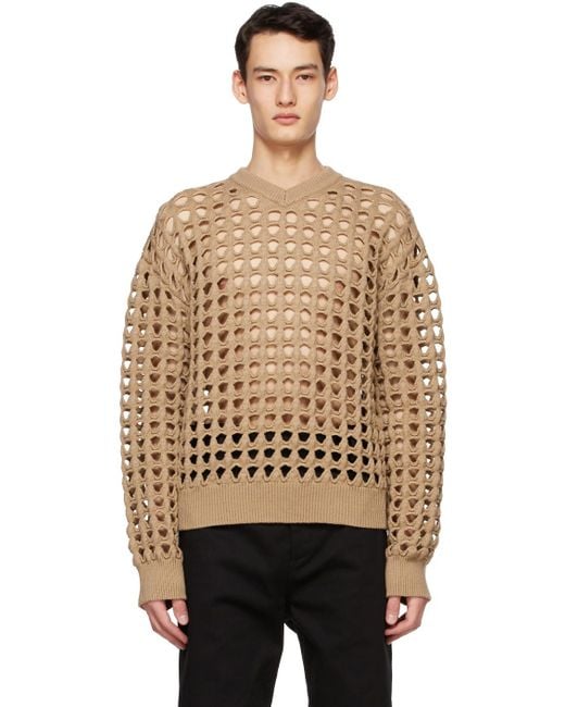 Bottega Veneta ウール ベージュ セーター カラー ナチュラル メンズ Lyst