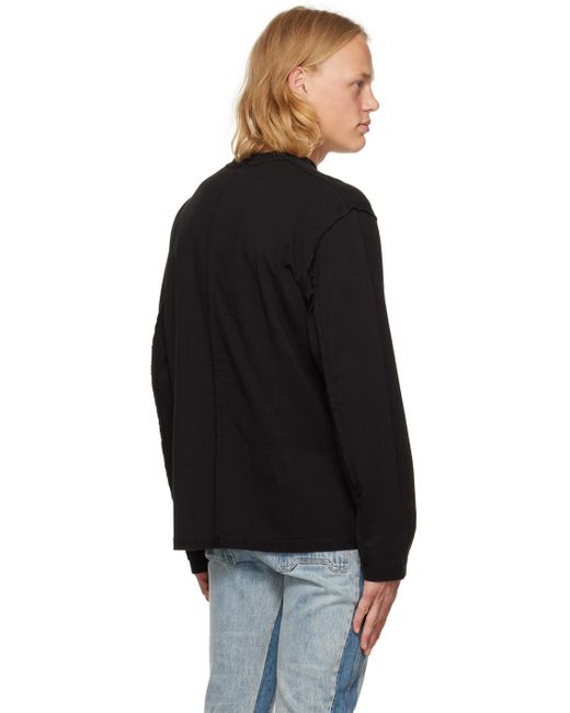 C2H4 Black Inside Out Long Sleeve T-shirt for men