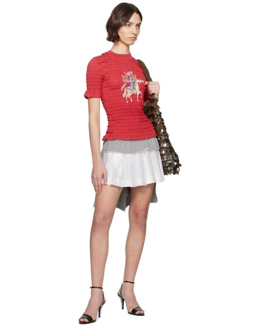 Conner Ives レッド Camelot シャーリング トップス Red