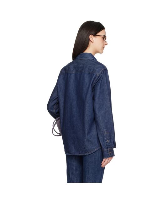 AMI Blue Denim Cotton Ami De Coeur Shirt