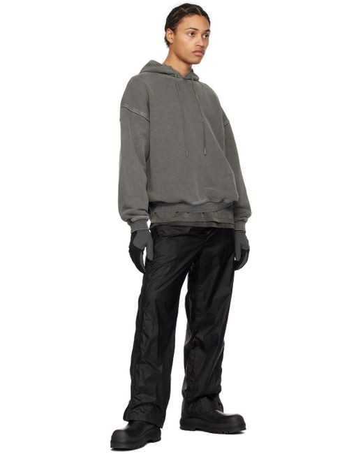 Amomento Gray Garment-dyed Hoodie for men