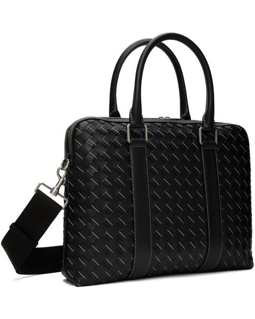 Bottega Veneta Black Medium Classic Intrecciato Briefcase for men