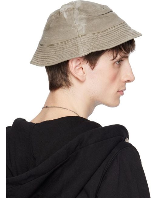 Rick Owens Black Off- Gilligan Narrow Brim Bucket Hat for men