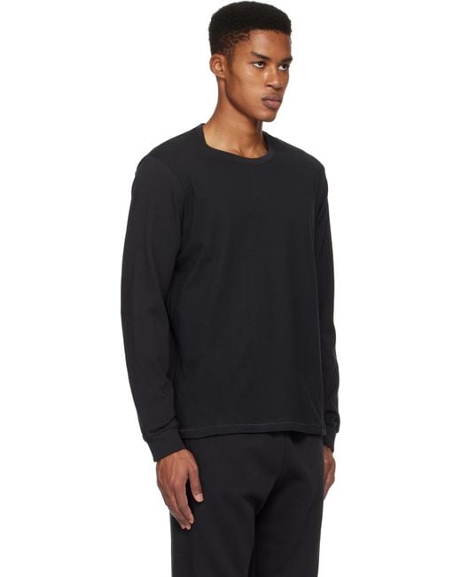 Skims Black Cotton Classic Long Sleeve T-Shirt for men