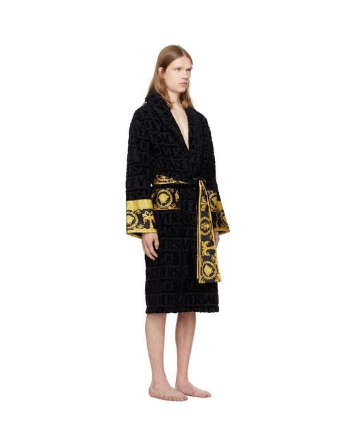 Versace Black 'I Heart Baroque' Bathrobe for men