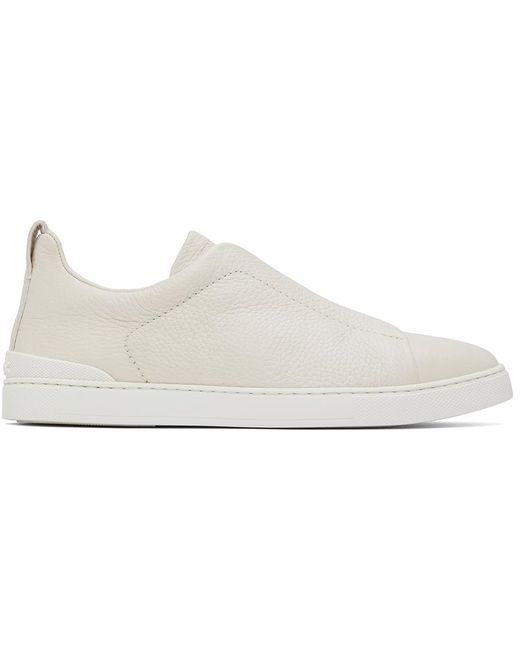 Zegna Off-white Triple Stitch Sneakers in Black | Lyst