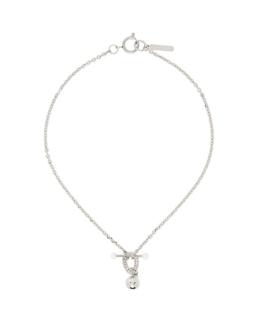 Justine Clenquet Metallic Gordon Pearl Choker
