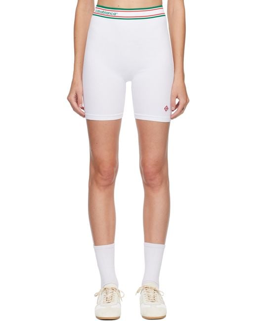 CASABLANCA Women's White Seamless Sport Shorts