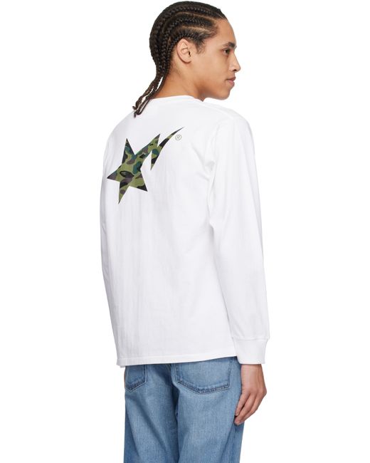A Bathing Ape Black 1St Camo Sta' Ls T-Shirt for men