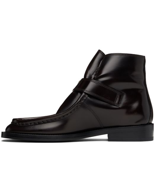 Dries Van Noten Black Brogue Buckle Leather Boots