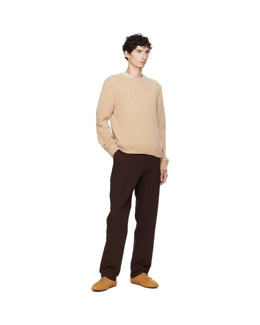 Hereu Brown Tan Birla Suede Loafers for men