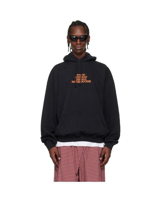 Vetements Black 'Mf' Hoodie for men